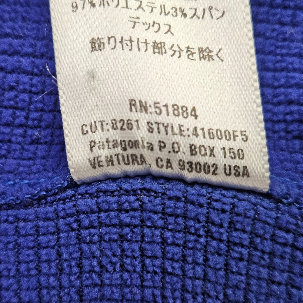 Patagonia R.5 Top Half Zip Pullover Base Layer Mens Large Blue Regulator - Picture 10 of 10